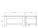 Tavolino da Salotto Marrone Rovere Nodi un Vano Forma Rettangolare 90x49.5x45.5h cm, Sfumatura Colore Ripiano Rovere Nodi - Signa