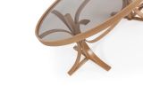 Tavolino da Salotto Marrone Rovere Piano in Vetro Temperato Forma Ovale 112x78x47h cm, Materiale Struttura in Vetro - Sommo