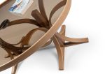 Tavolino da Salotto Marrone Rovere Piano in Vetro Temperato Forma Ovale 112x78x47h cm, Materiale Struttura in Vetro - Sommo
