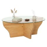 Tavolino da Salotto Marrone Rovere Portariviste Forma Circolare 92x92x36h cm, Sfumatura Colore Struttura Rovere - Califfi