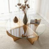 Tavolino da Salotto Marrone Rovere Portariviste Forma Circolare 92x92x36h cm, Sfumatura Colore Struttura Rovere - Califfi