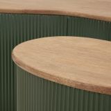 Tavolino da Salotto Marrone Rovere Verde set da 2 Colore Ripiano Marrone 37x58x92h cm, Materiale Struttura in Metallo - Kashan