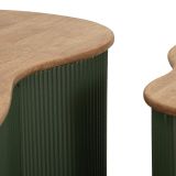 Tavolino da Salotto Marrone Rovere Verde set da 2 Colore Ripiano Marrone 37x58x92h cm, Materiale Struttura in Metallo - Kashan