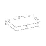 Tavolino da Salotto Nero 2 Cassetti con Piedini Effetto Rigato 102x67x35h cm, un Vano - Lipa