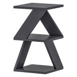 Tavolino da Salotto Nero 2 Vani Forma Quadrato 30x30x50h cm, Materiale Piano in Legno Nobilitato - Rubiana