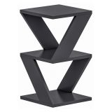 Tavolino da Salotto Nero 2 Vani Forma Quadrato 30x30x50h cm, Materiale Piano in Legno Nobilitato - Rubiana
