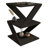 Tavolino da Salotto Nero 2 Vani Forma Rettangolare 30x30x54h cm, Materiale Piano in Legno Nobilitato - Serino
