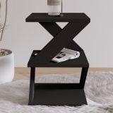 Tavolino da Salotto Nero 2 Vani Forma Rettangolare 30x30x54h cm, Materiale Piano in Legno Nobilitato - Serino