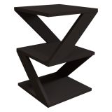 Tavolino da Salotto Nero 2 Vani Forma Rettangolare 30x30x54h cm, Materiale Piano in Legno Nobilitato - Serino