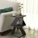 Tavolino da Salotto Nero Antracite 2 Vani Forma Rettangolare 30x30x54h cm, Materiale Piano in Legno Nobilitato - Serino
