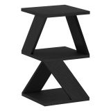 Tavolino da Salotto Nero Antracite 2 Vani Forma Rettangolare 30x30x54h cm, Materiale Piano in Legno Nobilitato - Serino