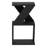 Tavolino da Salotto Nero Antracite 2 Vani Forma Rettangolare 30x30x54h cm, Materiale Piano in Legno Nobilitato - Serino