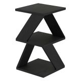 Tavolino da Salotto Nero Antracite 2 Vani Forma Rettangolare 30x30x54h cm, Materiale Piano in Legno Nobilitato - Serino