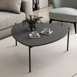 Tavolino da Salotto Nero Antracite con Piedini Forma Triangolare 90x89x40h cm, Sfumatura Colore Ripiano Antracite - Atesino