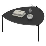 Tavolino da Salotto Nero Antracite con Piedini Forma Triangolare 90x89x40h cm, Sfumatura Colore Ripiano Antracite - Atesino