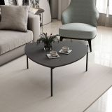 Tavolino da Salotto Nero Antracite con Piedini Forma Triangolare 90x89x40h cm, Sfumatura Colore Ripiano Antracite - Atesino