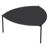 Tavolino da Salotto Nero Antracite con Piedini Forma Triangolare 90x89x40h cm, Sfumatura Colore Ripiano Antracite - Atesino