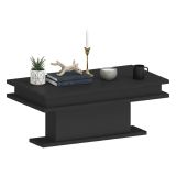 Tavolino da Salotto Nero Antracite Forma Rettangolare Materiale Piano in Legno Nobilitato 100x55x42h cm, Colore Ripiano Nero Made in Italy - Iside