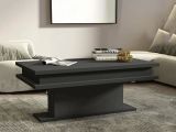 Tavolino da Salotto Nero Antracite Forma Rettangolare Materiale Piano in Legno Nobilitato 100x55x42h cm, Colore Ripiano Nero Made in Italy - Iside
