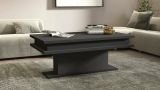 Tavolino da Salotto Nero Antracite Forma Rettangolare Materiale Piano in Legno Nobilitato 100x55x42h cm, Colore Ripiano Nero Made in Italy - Leon