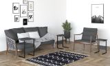 Tavolino da Salotto Nero Antracite Forma Rettangolare Materiale Piano in Legno Nobilitato 40x40x55h cm, Colore Ripiano Nero - Caprauna
