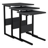 Tavolino da Salotto Nero Antracite Forma Rettangolare Materiale Piano in Legno Nobilitato 40x40x55h cm, Colore Ripiano Nero - Caprauna