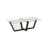 Tavolino da Salotto Nero Antracite Forma Rettangolare Materiale Piano in Vetro 105x65x35h cm, Colore Ripiano Trasparente - Visconti