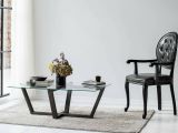 Tavolino da Salotto Nero Antracite Forma Rettangolare Materiale Piano in Vetro 105x65x35h cm, Colore Ripiano Trasparente - Visconti