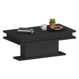 Tavolino da Salotto Nero Antracite Luce led Forma Rettangolare 100x55x42h cm, Sfumatura Colore Ripiano Antracite Made in Italy - Iside