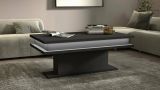 Tavolino da Salotto Nero Antracite Luce led Forma Rettangolare 100x55x42h cm, Sfumatura Colore Ripiano Antracite Made in Italy - Leon