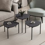 Tavolino da Salotto Nero Antracite Modulabile Forma Rettangolare 45x45x45h cm, Sfumatura Colore Ripiano Antracite - Carro
