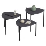 Tavolino da Salotto Nero Antracite Modulabile Forma Rettangolare 45x45x45h cm, Sfumatura Colore Ripiano Antracite - Carro