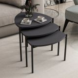 Tavolino da Salotto Nero Antracite Modulabile Forma Rettangolare 45x45x45h cm, Sfumatura Colore Ripiano Antracite - Carro