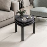 Tavolino da Salotto Nero Antracite Modulabile Forma Rettangolare 45x45x45h cm, Sfumatura Colore Ripiano Antracite - Carro