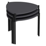Tavolino da Salotto Nero Antracite Modulabile Forma Rettangolare 45x45x45h cm, Sfumatura Colore Ripiano Antracite - Carro