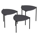 Tavolino da Salotto Nero Antracite Modulabile Forma Rettangolare 45x45x45h cm, Sfumatura Colore Ripiano Antracite - Carro