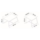Tavolino da Salotto Nero Antracite Modulabile Forma Rettangolare 75x50x38h cm, Sfumatura Colore Ripiano Antracite - Urbania