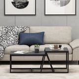Tavolino da Salotto Nero Antracite Modulabile Forma Rettangolare 75x50x38h cm, Sfumatura Colore Ripiano Antracite - Urbania