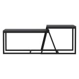 Tavolino da Salotto Nero Antracite Modulabile Forma Rettangolare 75x50x38h cm, Sfumatura Colore Ripiano Antracite - Urbania