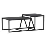 Tavolino da Salotto Nero Antracite Modulabile Forma Rettangolare 75x50x38h cm, Sfumatura Colore Ripiano Antracite - Urbania