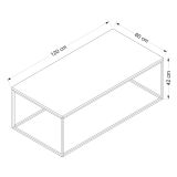 Tavolino da Salotto Nero Antracite Nero Forma Rettangolare Materiale Piano in Legno Nobilitato 120x60x42h cm, Sfumatura Colore Struttura Antracite