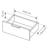 Tavolino da Salotto Nero Antracite oro 2 Cassetti con Piedini 97x60x44h cm, un Vano - Karo