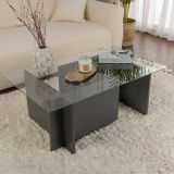 Tavolino da Salotto Nero Antracite Peso Massimo Supportato 10 kg Forma Rettangolare 105x65x40h cm, Sfumatura Colore Struttura Antracite - Azriel