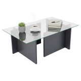 Tavolino da Salotto Nero Antracite Peso Massimo Supportato 10 kg Forma Rettangolare 105x65x40h cm, Sfumatura Colore Struttura Antracite - Azriel