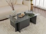 Tavolino da Salotto Nero Antracite Peso Massimo Supportato 10 kg Forma Rettangolare 105x65x40h cm, Sfumatura Colore Struttura Antracite - Azriel