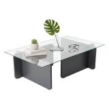 Tavolino da Salotto Nero Antracite Portariviste Forma Rettangolare 105x65x30h cm, Sfumatura Colore Struttura Antracite - Kallias