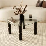 Tavolino da Salotto Nero Antracite Portariviste Forma Rettangolare 80x80x40h cm, Sfumatura Colore Struttura Antracite - Gran