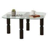 Tavolino da Salotto Nero Antracite Portariviste Forma Rettangolare 80x80x40h cm, Sfumatura Colore Struttura Antracite - Gran