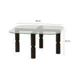 Tavolino da Salotto Nero Antracite Portariviste Forma Rettangolare 80x80x40h cm, Sfumatura Colore Struttura Antracite - Gran