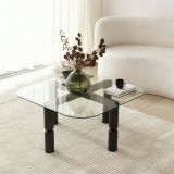Tavolino da Salotto Nero Antracite Portariviste Forma Rettangolare 80x80x40h cm, Sfumatura Colore Struttura Antracite - Gran